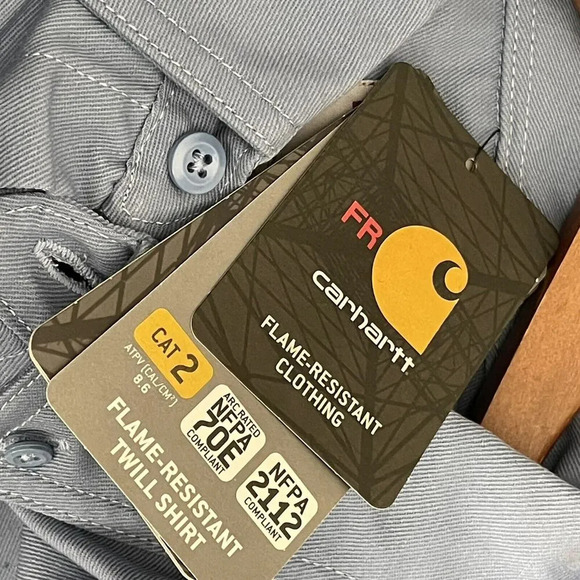 Carhartt Flame-Resistant Classic Twill Shirt FR NFPA 2112/CAT 2 Workwear XL NWT - Picture 7 of 8